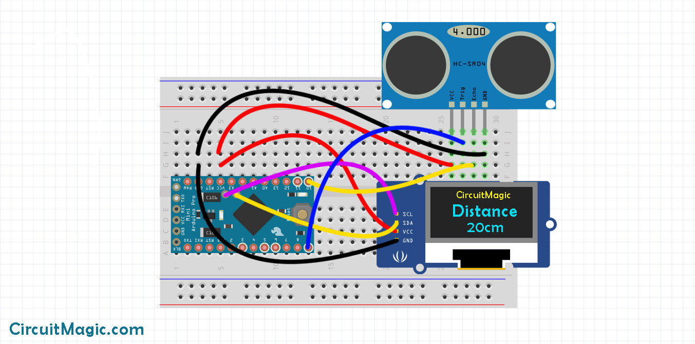 Arduino - Ultrasonic Sensor - OLED