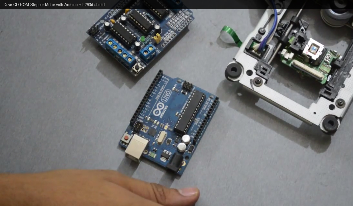 cd rom stepper motor and arduino