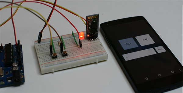 Arduino and bluetooth hc to control the led with