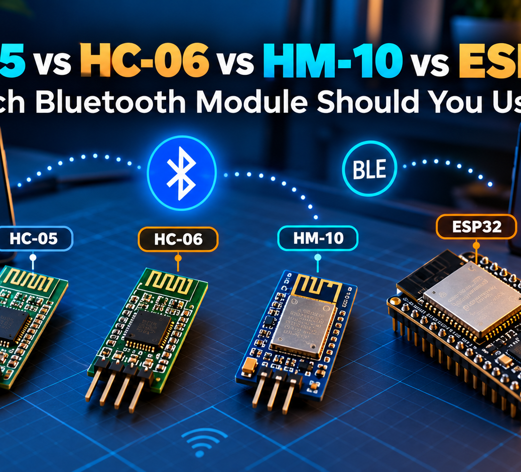 Bluetooth module comparison HC-05 HC-06 HM-10 ESP32
