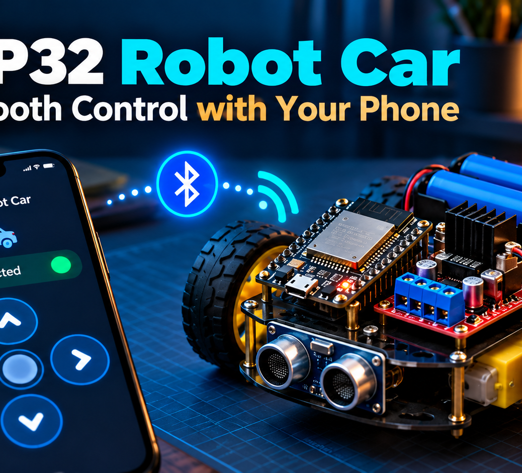 ESP32 Bluetooth robot car controlled by smartphone