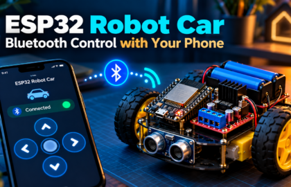 ESP32 Bluetooth robot car controlled by smartphone