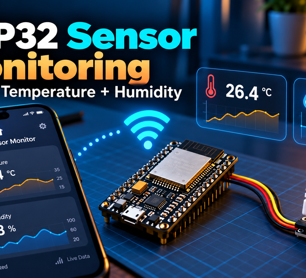 ESP32 DHT22 temperature and humidity monitoring