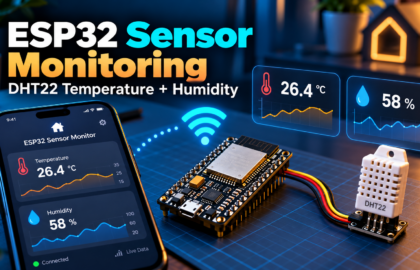 ESP32 DHT22 temperature and humidity monitoring