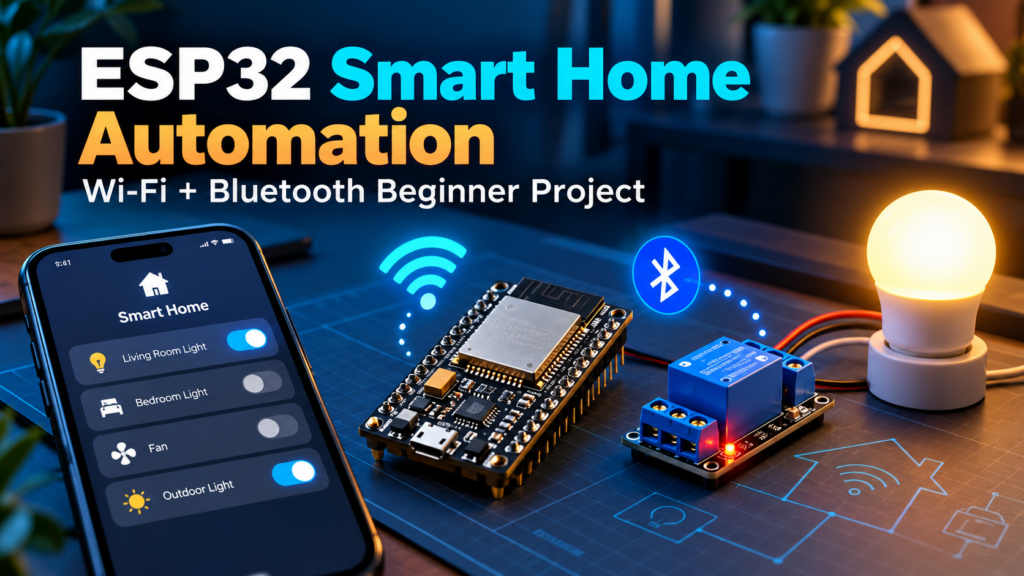 ESP32 board smart home Wi-Fi Bluetooth illustration