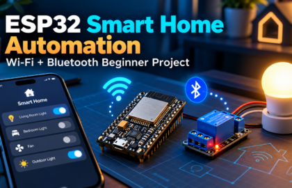 ESP32 board smart home Wi-Fi Bluetooth illustration